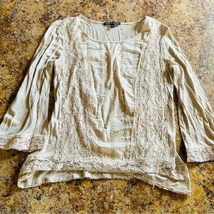 Cable & Gauge Lace Blouse, Size XS
